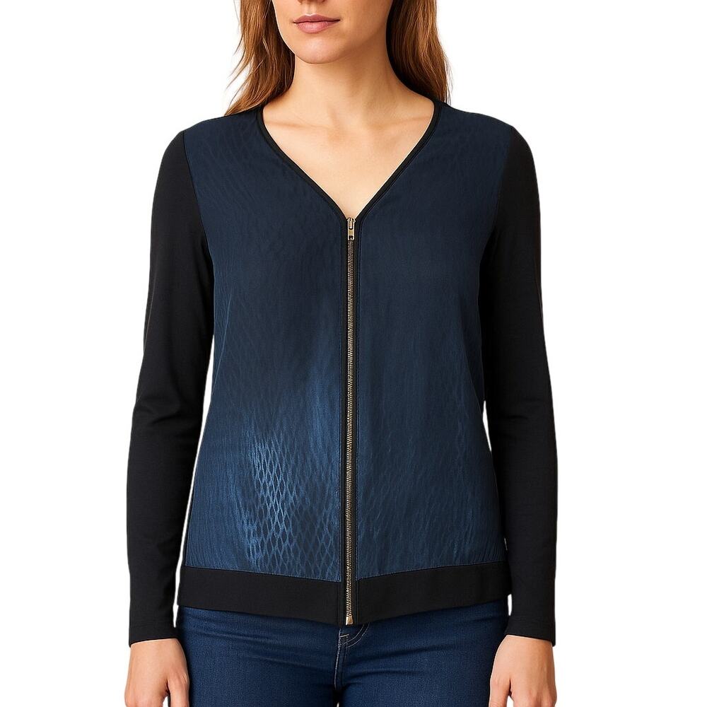 Elie Tahari Women's Medium Blouse Snake Pattern Silk Front
